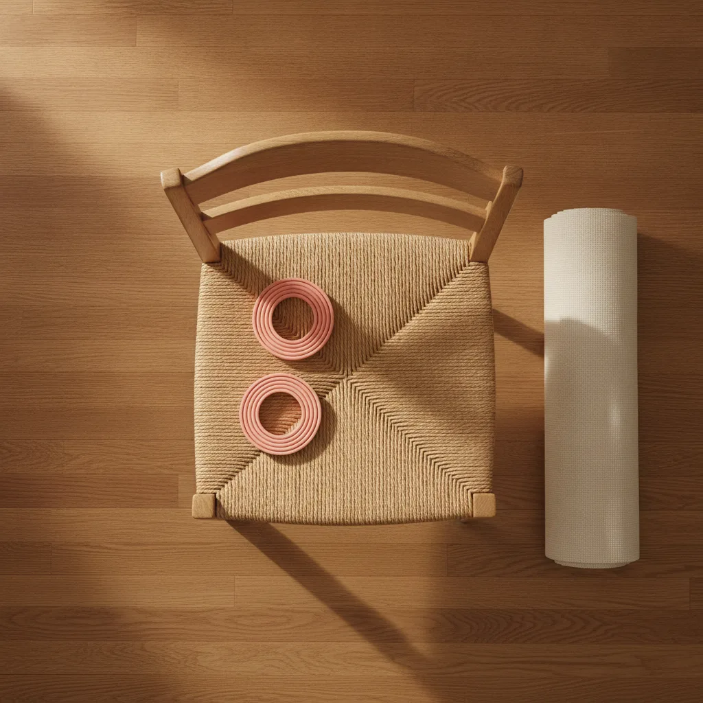 Chair, mini band, and mat